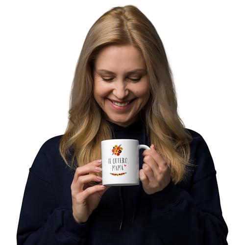 Taza de cerámica 11oz Te Quiero Mamá diseño floral miniatura 3
