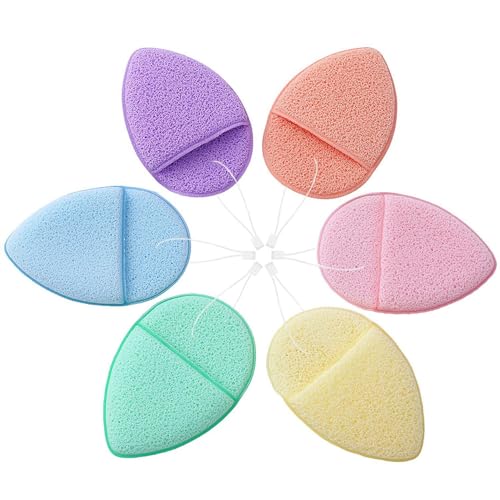 Esponja De 6 Piezas, Esponja Desmaquillante, Herramienta De Lavado De Cara, Esponja De Polvo Reutilizable, Herramienta De Limpieza Facial, Esponja Limpiadora