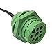 J1939 9 Pin to OBD2 Cable Male to Female Extension Cable with Jam Nut Receptacle Type2 Green Interface Truck Y-Cable Adapter OBDII Y Splitter Truck GPS 16Pin Male to Female SAE J1939 (Green - Type2)