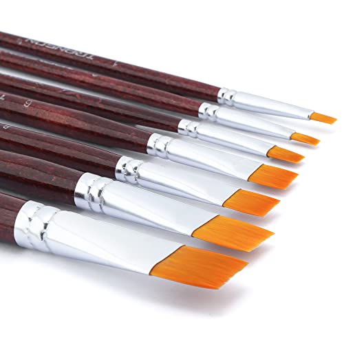 Transon Flat Paint Brush Set 7pcs for Multi-Media Painting 6 Transon Flat Paint Brush Set 7pcs for Multi-Media Painting - Image 6