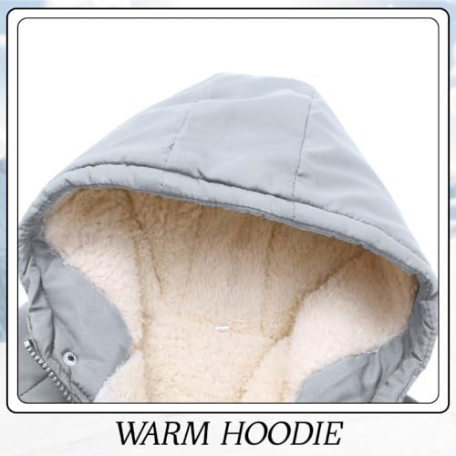 Image of Winter Kids Boys Snow Coats Black Puffer Jacket Hooded Clothes Fleece-Lined Wear