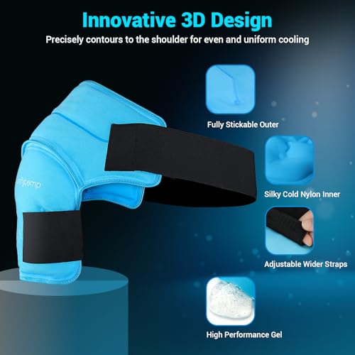 Image of Comfytemp Shoulder Ice Pack Wrap for Injuries, Shoulder & Arm Pain Relief | FSA Eligible HSA, Rotator Cuff Cold Therapy Arm Shoulder Sleeve for Pain Relief, Fracture, Arthritis, Surgery, Recovery (S /M)