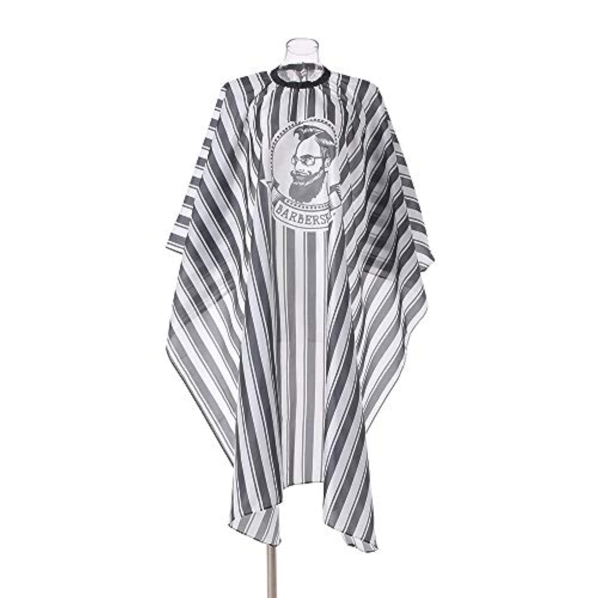 Black and White Stripe Waterproof Hair Styling Cape