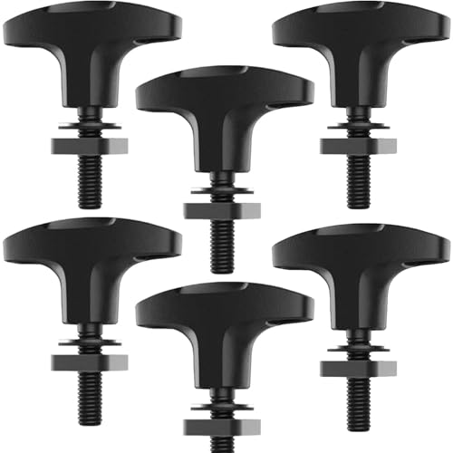 Image of GPCA Quick Release Tie Down Anchor T-Handle M8 25mm for Jeep | Screw with Nuts, Jeep Hardtop Removal, Heavy-Duty Truck Bed, Cargo Tie Down Hooks, 4x4 Off-Road Accessories (6PC, Black)