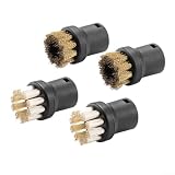 Lot de 4 brosses rondes de rechange pour nettoyeur vapeur Karcher SC, 4 buses en plastique pour un nettoyage domestique efficace