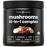 Organic Mushroom Powder - 10-in-1 Complex - Mushroom Supplement Powder Blend for Memory, Focus & Immune Support - Mushroom Blend For Coffee, Water, Smoothies - 8oz