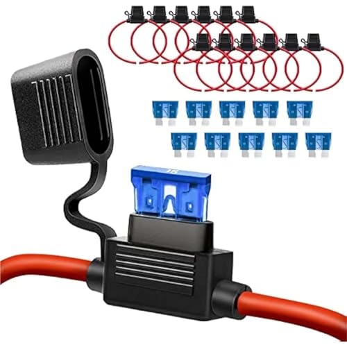 Porte-fusible en ligne 14 AWG ATC ATO étanche 12V avec fusible 15A pour voiture