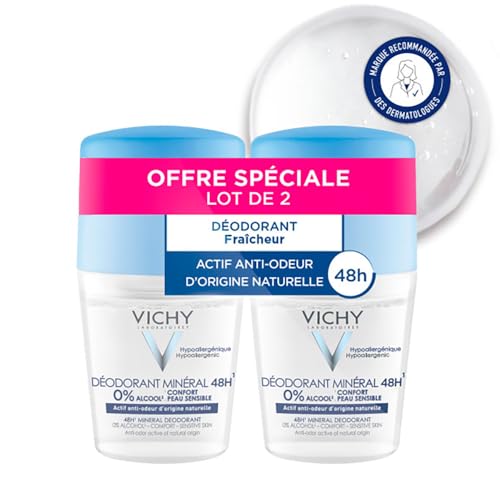 Déodorant Roll-On Vichy 48h sans alcool pour peaux sensibles