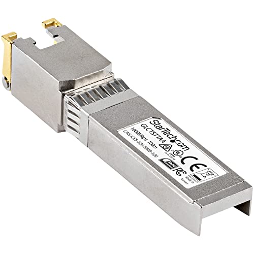 Image of StarTech Cisco GLC-T Compatible SFP Module, 1000BASE-T, TAA (GLCTSTTAA) | 1GE Gigabit Ethernet SFP, SFP to RJ45 Cat6 /Cat5e, RJ-45 100m, Cisco Firepower, ASR920, IE2000