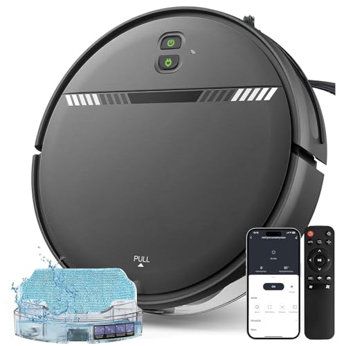 Robot Vacuum Cleaner, Smart Robotic Vacuum Wi-Fi Connected, App Control, Compatible with Alexa and...