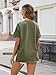 Ecavus Women's Maternity T-Shirt Oversized Short Sleeve Loose Fit Cotton Blend Pregnancy Top Casual Wear Army Green