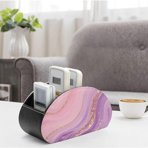 Boîte de rangement en cuir PU avec 5 compartiments ergonomiques pour trier vos télécommandes - 5