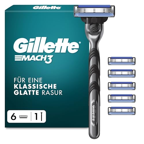 Gillette Mach3 Basis Rasierer Herren, Metall, Grau/Schwarz – Ansicht 1