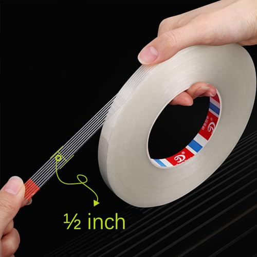 Image of KAIY Strapping Tape 3 Roll Fiberglass Reinforced Packing Tape 1 /2 inch