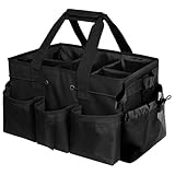 Lamanttツールボックス収納ボックスメッセンジャーバッグハンドバッグ分類と挿入外ポケット付き丈夫な折りたたみ式持ち運びに便利な多機能旅行ホーム (黒)