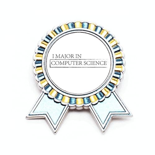 Broche avec inscription « I Major in Computer Science » en métal M badge geek informatique
