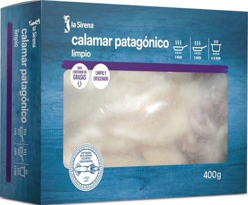 La Sirena, Calamar Patagónico Limpio, 400g (Congelado)