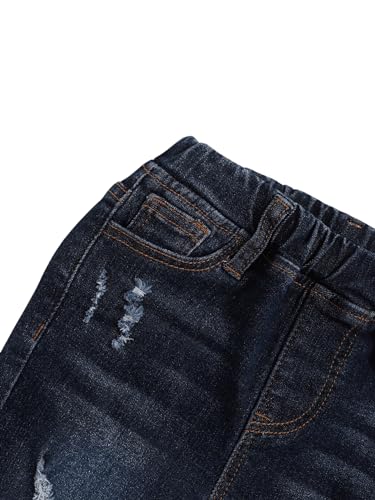 Floerns Toddler Boy's Elastic Waist Distressed Ripped Skinny Jeans Denim Pants3