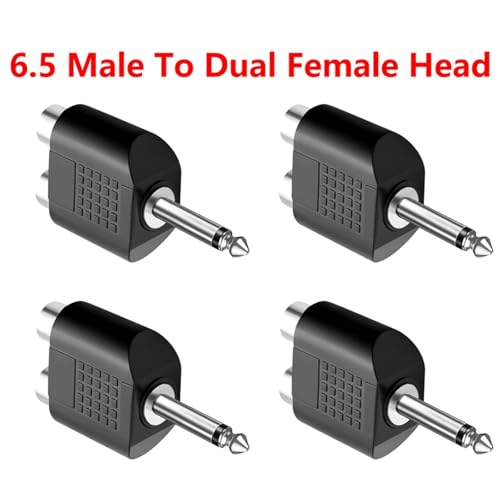 Conector Jack 6.5mm Macho a 2 RCA Hembra Adaptador Audio 5 Unidades 4