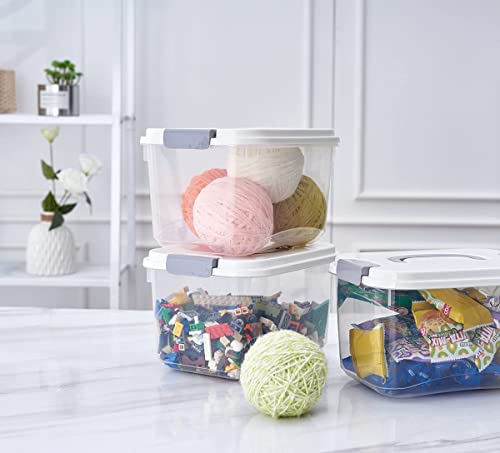 Zhenfan 5.5 Quart Clear Storage Latch Box/Bin With Lids, 5 Liter Plastic Organize Bins With Handle, 6-Pack #TOP4