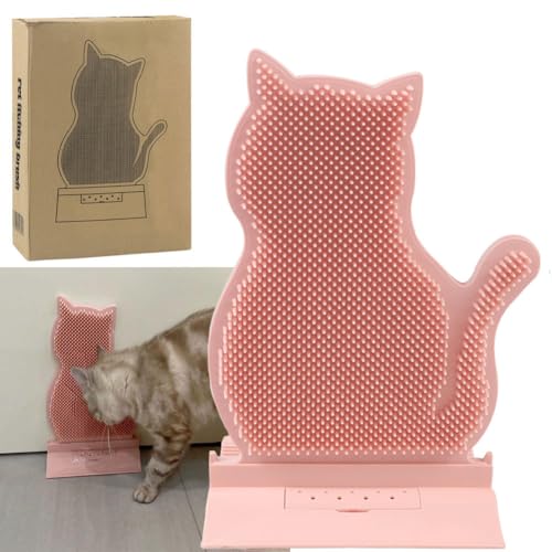 Image of Cat Corner Self Groomer & Brush with Catnip Soft Wall Scratcher & Grooming Combs for Indoor Cats