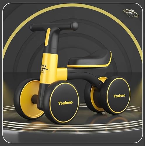 Image of Baby Balance Ride-On Bike Toddler Push Walker with Music, LED Lights, Non-Pedal 4-Wheel Baby Bike for 1-3 Year Old Boys & Girls Safe Sturdy Design, Indoor & Outdoor Use (KB-167 : Yellow)