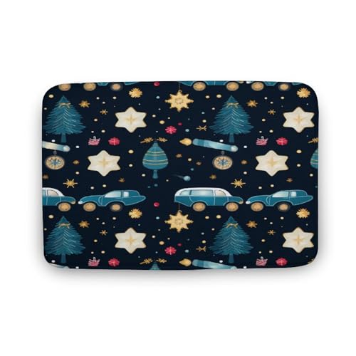 Bath Mat Police Car Christmas Pattern Shower Mat Kids Boys Car Coral Velvet Door Mats Kitchen Sink Rugs Bathroom Decor Accessories Soft Washable Non Slip Absorbent Shower Carpet 16