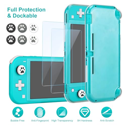 Image of innoAura Switch Lite Case 12-in-1 Accessories Bundle for NS Switch Lite (2019), with Protective Carrying Case, Hand Strap, Screen Protector & Cute Thumb Grips, Black