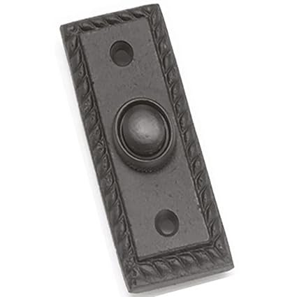 Rectangular Georgian Brass Bell Push or Door Bell or Push Button (Black Powder Coated)