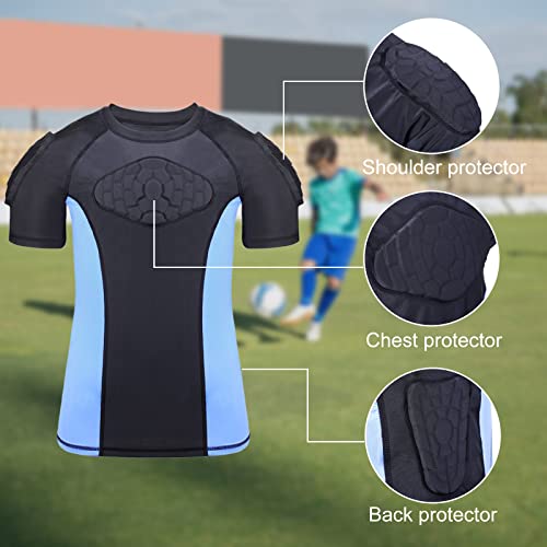 Tuoyr Youth Padded Compression Shirt Football Chest Heart Guard Protection For Kids Baseball Shoulder Sternum Protector Boys Kids Breathable Undershirt For Basketball Lacrosse Rugby #TOP3