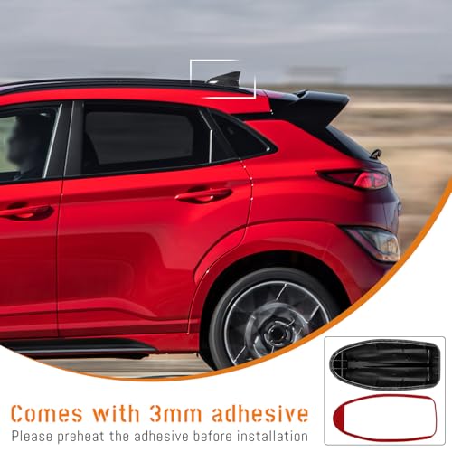Image of Shark Fin Antenna Cover,Car Roof Antenna Caps Compatible with Hyundai Kona 2018 2019 2020 2021 2022 2023,96210-J9300,Roof Topper Cover Replacement,Carbon Fiber Texture,Without Chip