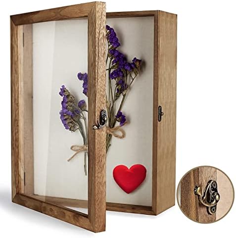 TJ.MOREE Flowers Shadow Box Display Case13x16 in (42 x 33x6cm), Large Shadow Box Frame with Glass Window Door Picture Frame Wedding Bouquet Memorabilia Medals Photos Memory Box for Keepsakes