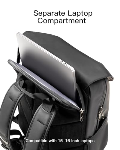 Inateck 23L Casual Travel Laptop Sports Backpack, Waterproof Daypack EDC Bag for Women, Men, Hiking, Outdoors, Business Trips, Compatible with 15-16 Inch Laptops, Black3