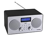 Lautsprecher mit 2 x 2 Watt (RMS) Ausgangsleistung; die LED-Anzeige verfügt über eine dimmbare Hintergrundbeleuchtung sowie eine Uhrzeitanzeige (12/24h)