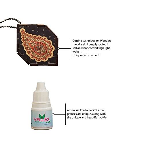 Image of VPLLEX Car Air Freshener Auto Perfume Car Decor Accessory Wood Scent Essential Oil Aroma pendant for Car Mirror Hanging Car Interior Diffusers Exclusive gifts (1 pcs, FLORAL BLSSOAM-FRAGRANCE)