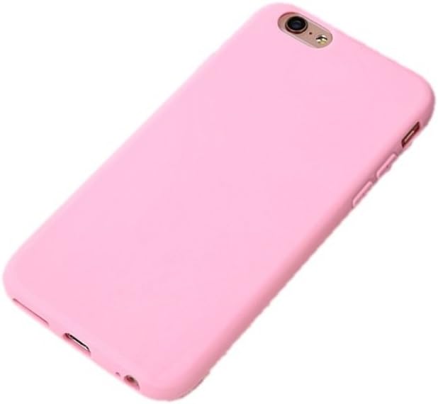 Pastel Colors TPU Silicone Frosted Matte Case for iPhone 6 Plus 6S Plus Soft Back Cover (Light Pink)