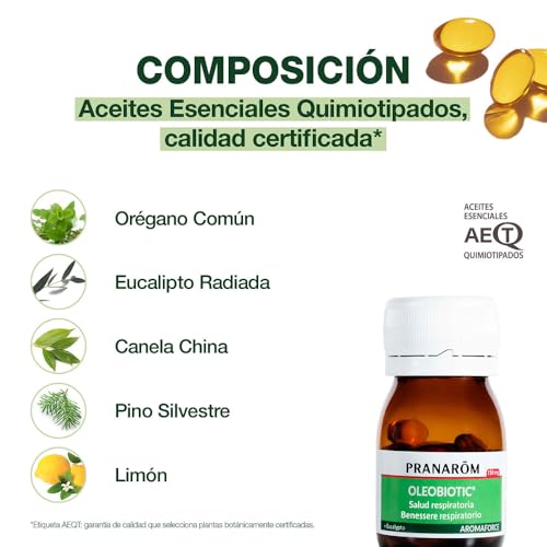 Miniatura 4 de PRANAROM - Aromaforce Oleobiotic - Salud de las Vías Respiratorias - Aceites Esenciales 100% Puros E Integrales - 15 Cápsulas
