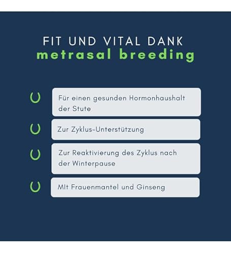 navalis metrasal Breeding Pellets | 1 kg | Ergänzungsfuttermittel für Pferde | Zur Unterstützung der Zyklusaktivierung nach dem Winter & Vorbereitung von Stuten auf die Decksaison