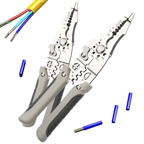 2024 Multifunctional Wire Stripper Crimper Cable Cutter Pliers, Special Wire Stripper for Electrician, Black, High Carbon Steel, 8.53976 inches, 1PCS or 2PCS