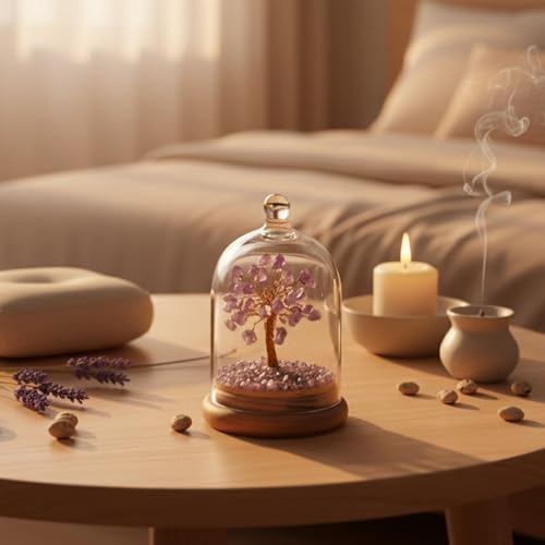 Image of Amethyst Healing Crystal Tree for Home Decor | Brings Calmness, Focus & Positive Energy | Vastu & Feng Shui Gemstone Tree for Prosperity, Luck & Happiness