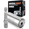 RAK Super Universal Socket Tool, 7-19mm Universal Socket Wrench Set, Gator Grip with Power Drill Adapter Set, Valentine’s Day Gift, Ideal Cool Gadgets for Birthday Gifts for Men Dad Husband
