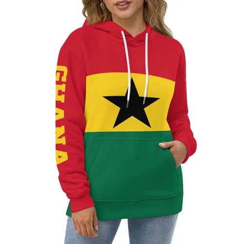 Sweat à capuche homme drapeau Ghana pull Harajuku ample confort