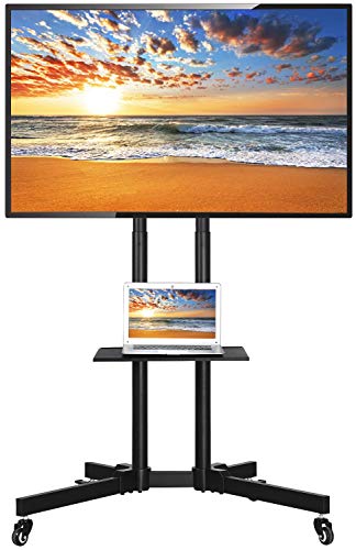 costoffs Mobile TV Stand on Wheels Universal TV for 32-75 inch LED LCD Screens, Floor TV Mount Stands with Shelves Height Adjustable Mobile TV Cart Trolley, Holds 50 KG & Tilt Range 600mm x 400mm - Image 3
