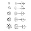 Screw Back 6 Pong Stud Earring-5 pairs