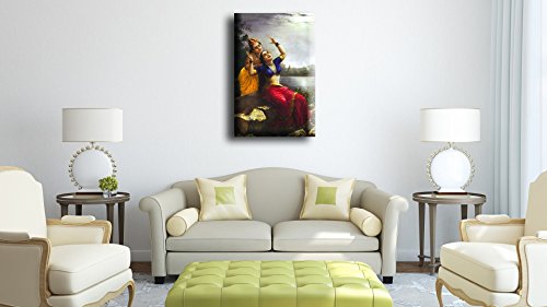 Image of Tallenge - Radha Bilas - Raja Ravi Varma Mythology Collection - Medium Gallery Wrap - Framed (16 x 24 inches)
