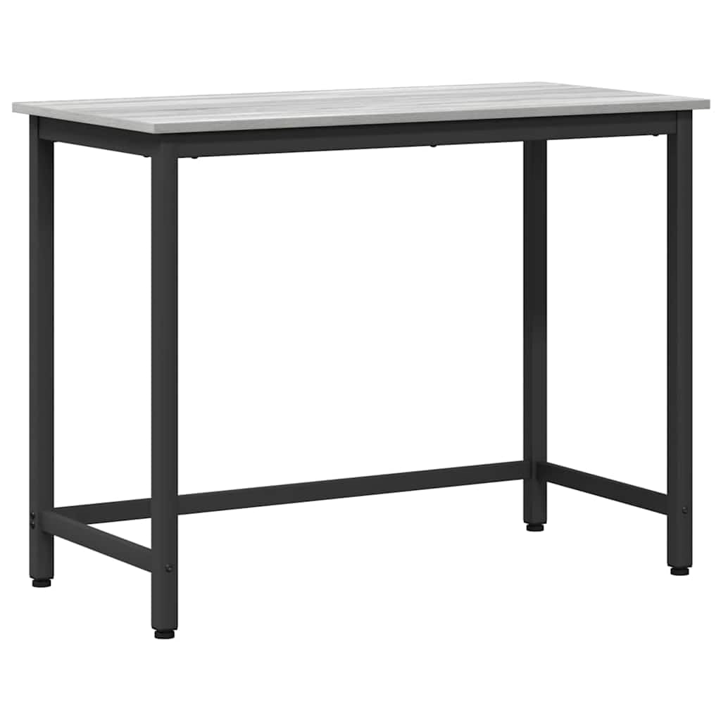 Mesa de trabajo regulable en altura 80 x 50 x 76,5 cm, mesa de ordenador de madera y estructura de acero, mesa de oficina multifuncional para el hogar, oficina, sonoma gris