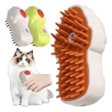 Ur-ay Cat Steam Brush: 3-in-1 Pet Grooming Steamer, Steamy Hair Brush for Cats, Undercoat Removal, Detangle, Removes Fleas, White, Hair Brush
