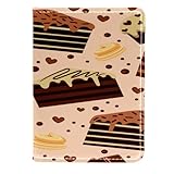 VAPOKF Funda de piel para pasaporte, diseño de brownies y magdalenas de chocolate, 11,5 x 16,5 cm, multicolor, 11.5x16.5cm/4.5x6.5 in, Vintage