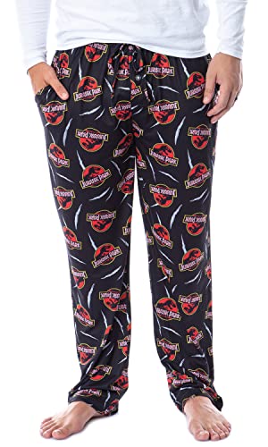 INTIMO Jurassic Park Mens' Dinosaur Film Logo Scratches Sleep Pajama Pants