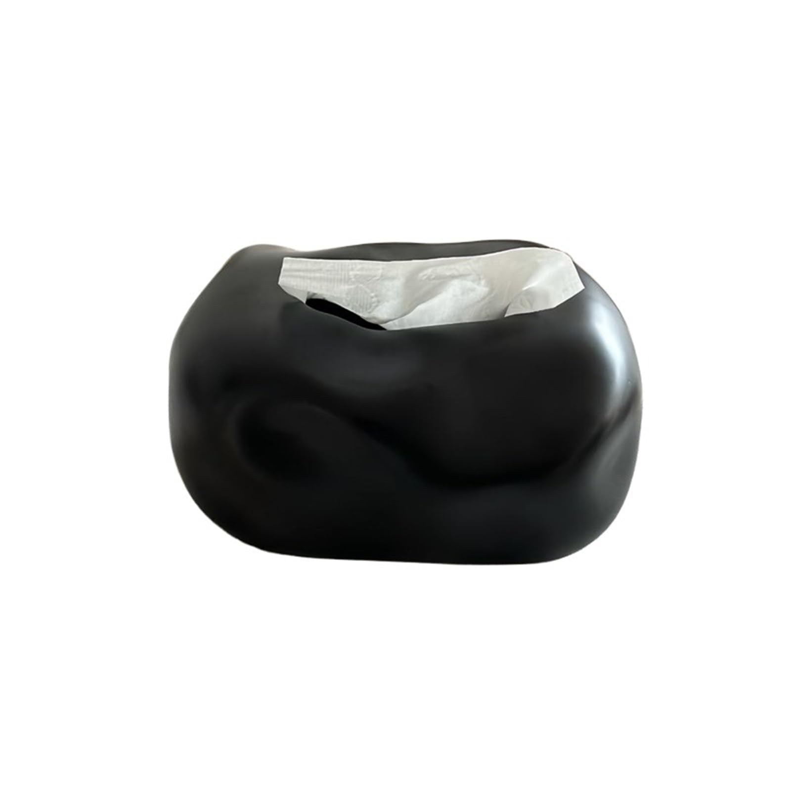 Tissue Case Creative Ceramic Tissue Box Cover Home Hotel Decoration Ornaments Napkin Facial Dispenser Tissue Dispenser(Black)